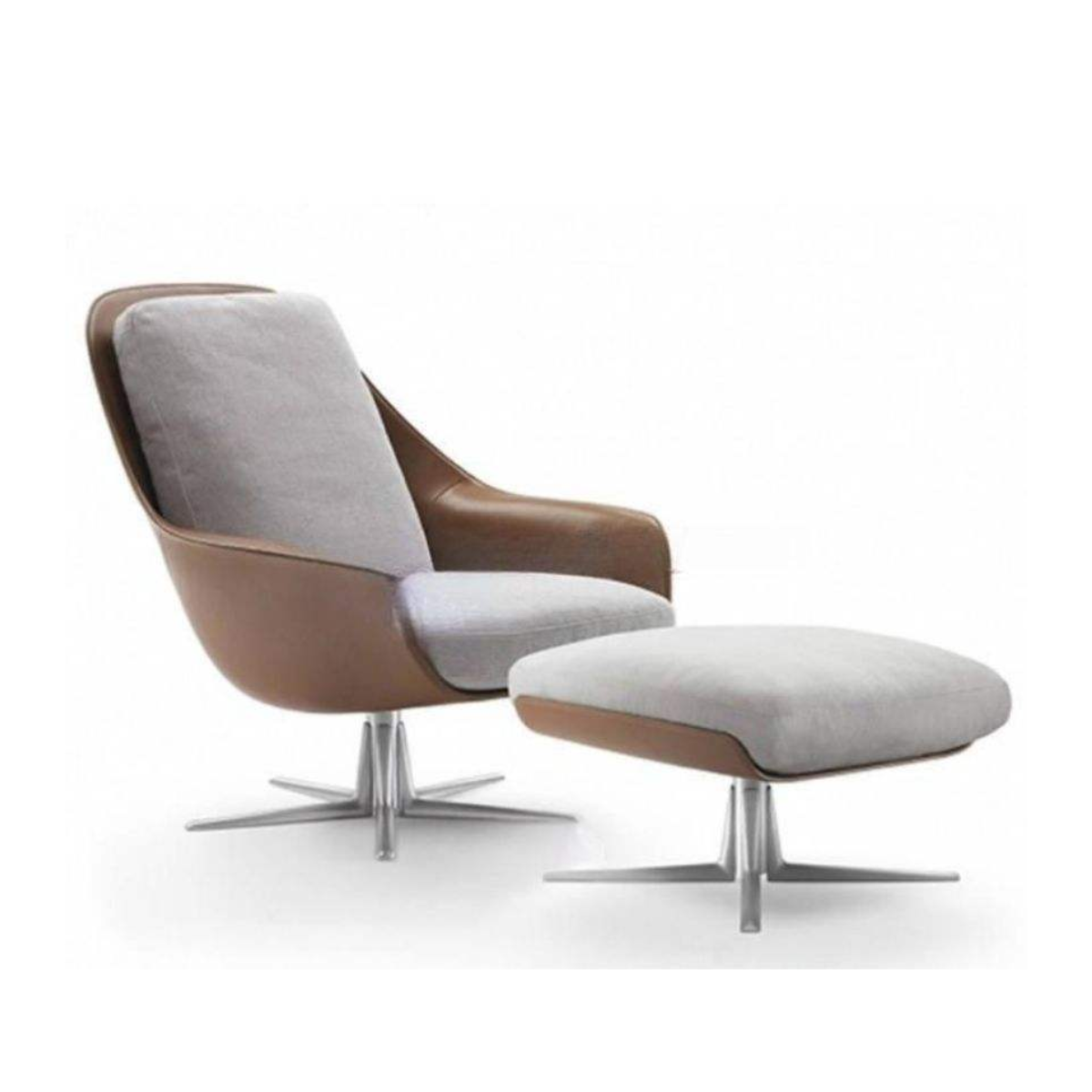 Cognac Shell Lounge Chair